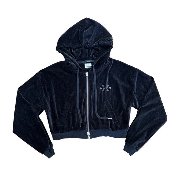 Ksubi - Ritzy Infinity Zip Front Hoodie in Black & Silver - Picture 1 of 5